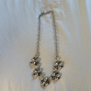 Stella & Dot Silver Crystal Necklace